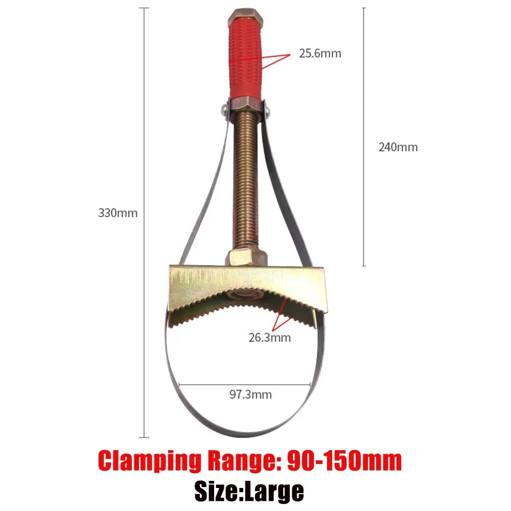 Heavy Car Oil Filter Wrench Anti-slip Adjustable Strap Oil Filter Removal Wrench Effortless Durable Car Steel Strap Wrench