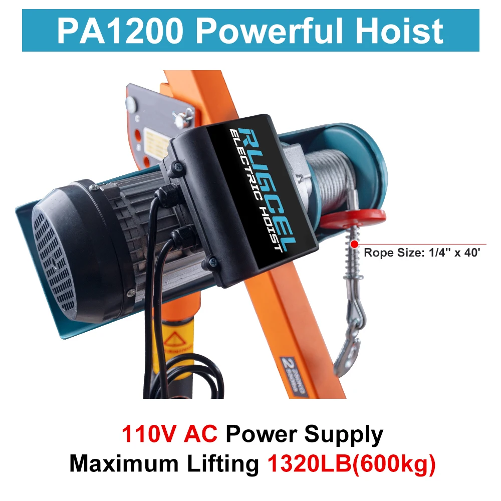 Nuova gru per camion con paranco pieghevole da 2200 libbre, con paranco elettrico 110 V, gru con gas in acciaio verniciato, forza di trazione da 120 libbre, per fabbriche, guerra