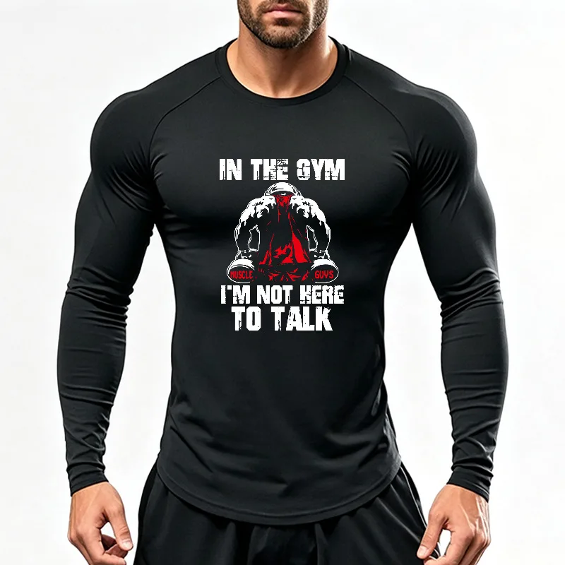 Men's Cotton Running T-shirts Long Sleeve Muscle Pattern Gym Sports  Super Soft Breathable Lightweight Sports Training Shirt.