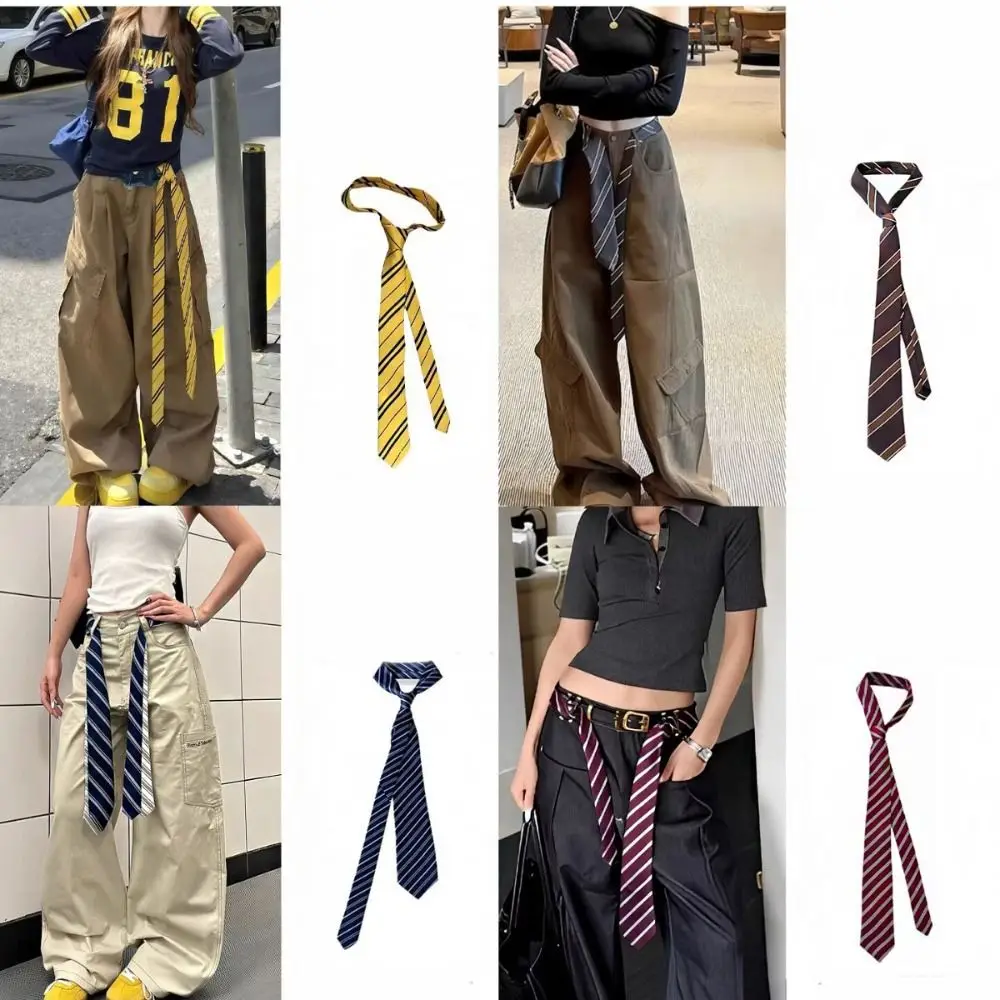 

Simple Korean Striped Tie Printed Stripe JK Uniform Necktie Y2K Retro Shirt Tie Decoration Men