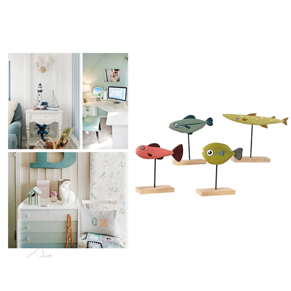 

Wooden Fish Ornament Cute Cartoon Desktop Statue Home Decor Living Room Decoration Gift Household Furnishing Small Ornament For