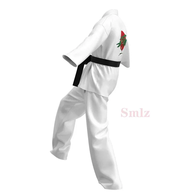 ❤ ❤ 2025 Anime Karate Kid cos Cobra Kai Cosplay disfraz aldult niños Top pantalones trajes Halloween carnaval traje nuevo ★ ☆