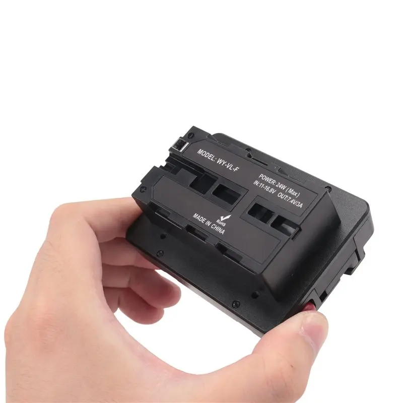ABJG-V Mount V-Lock Battery to NP-F F550 F570 F750 F970 Dummy Battery Converter Plate D-Tap for LED