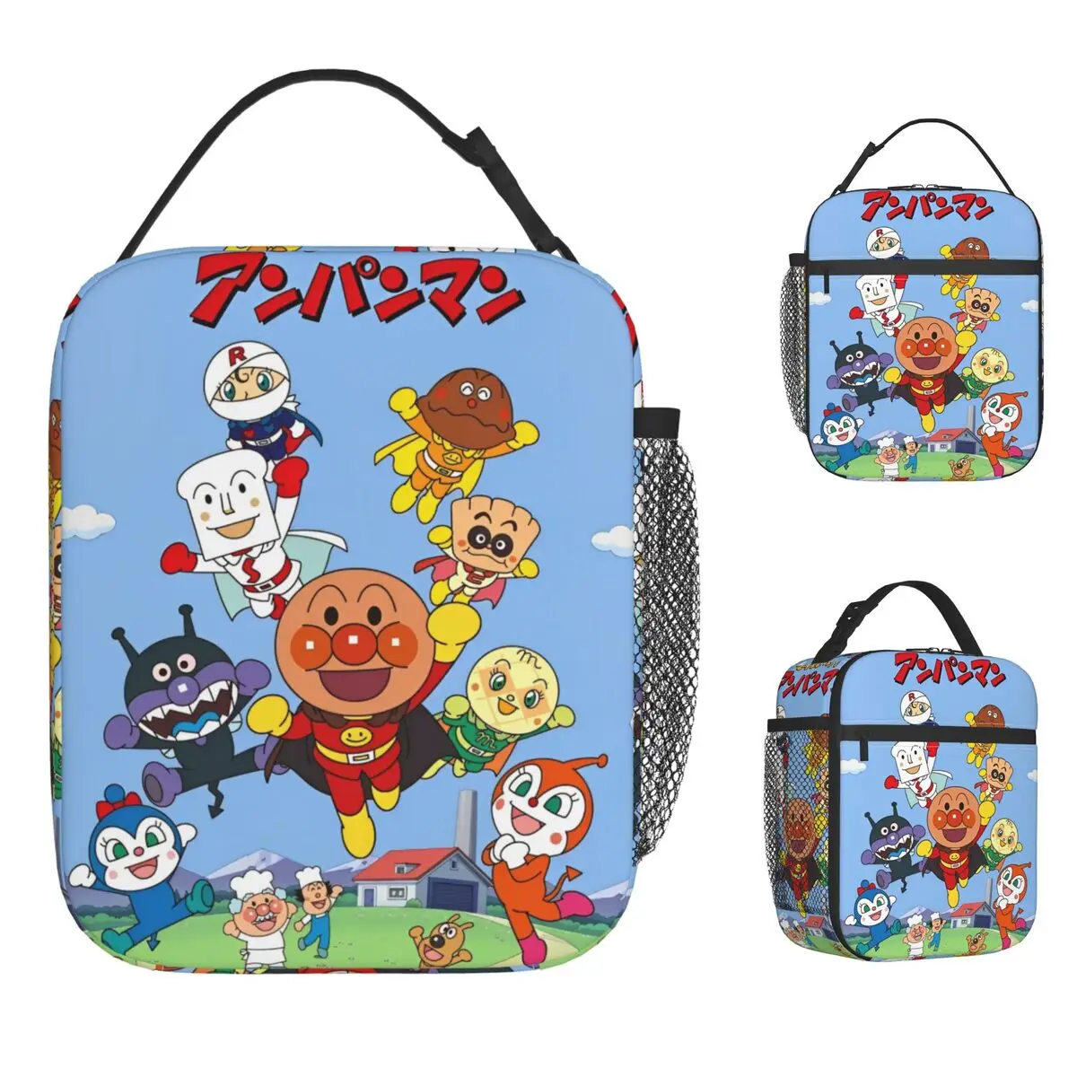 

Anpanman мультяшная сумка для обеда, повседневная коробка для завтрака для мужчин, офисная портативная сумка-холодильник, водонепроницаемая термосумка с принтом