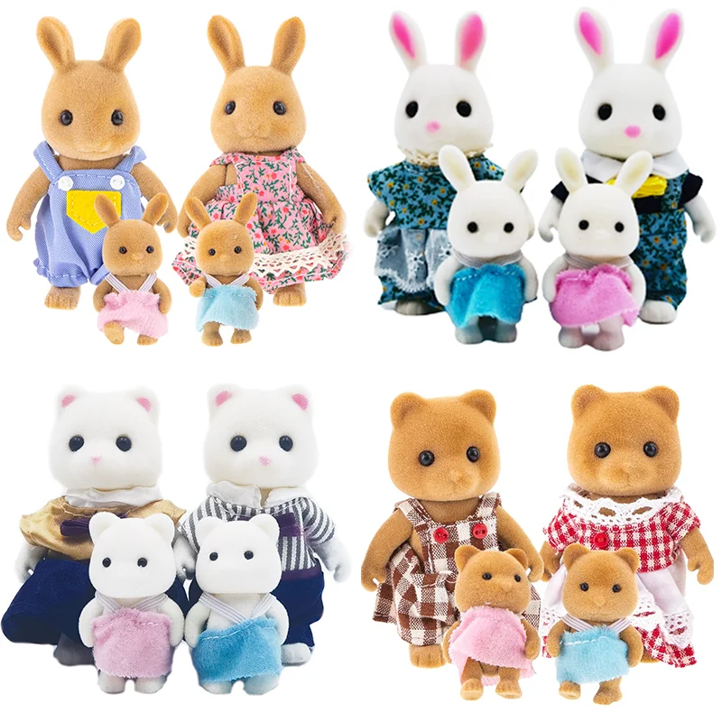 

Simulation Forest Rabbit Family Doll Dollhouse Figures Furniture DIY Playset PlayHouse Bedroom Girl Toys Accessories Xmas Gifts