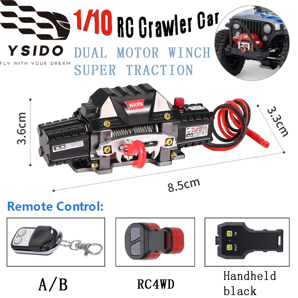 Treuil simulé à double moteur pour voiture d'escalade sur chenilles télécommandée 5-11V pour 1:10 Traxxas TRX4 TRX6 Axial SCX10 Gen8, pièces de mise à niveau