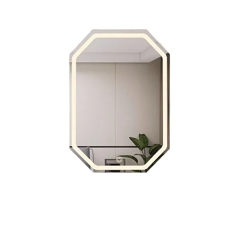 DSA dresser mirror with lamp dressing mirror wall hanging without punching, bedroom upper wall intelligent luminous diamond