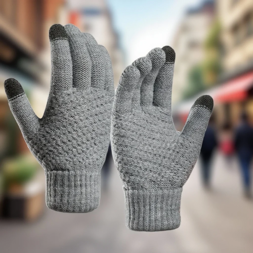 

Женские теплые зимние перчатки с сенсорным экраном, эластичные вязаные шерстяные варежки с длинными пальцами для езды на велосипеде и вождения