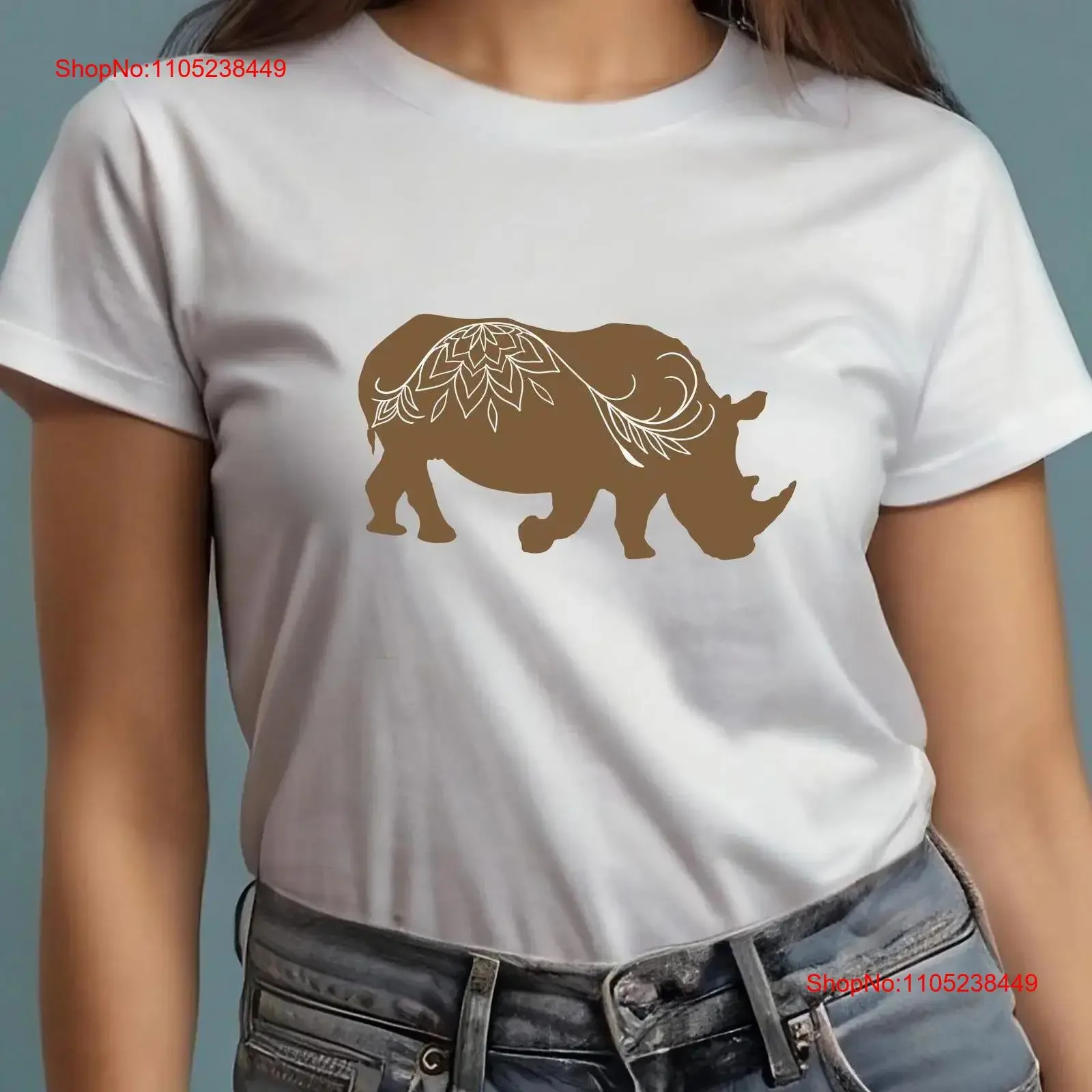 Kids Rhino Mandala T Shirt Animal lovers Animals Funny RhinoTheme African Africa vintage Washed streetwear homme Breathable