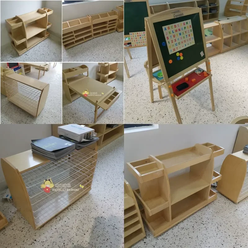 2026 Kindergarten art room comprehensive cabinet early education park children's painting classroom locker art table works