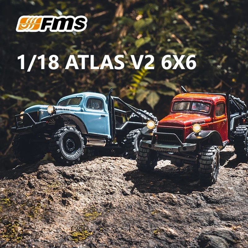 FMS 1/18 ATLAS V2 업그레이드 rc 오프로드 6x6 6WD RTR 자동차, 모든 지형 등반 모델 자동차에 적합, 성인 어린이 장난감 