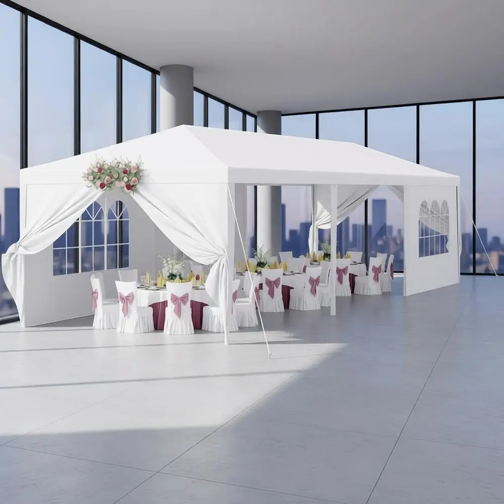 

Водонепроницаемый белый шатер 10x30 футов для свадеб и мероприятий на открытом воздухе