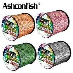 Ashconfish 8 Strands 100m 6-300LB PE Braided Multifilament Fishing Wire Line Strong Japan Cord Spot Mixed Color PE Braided Line