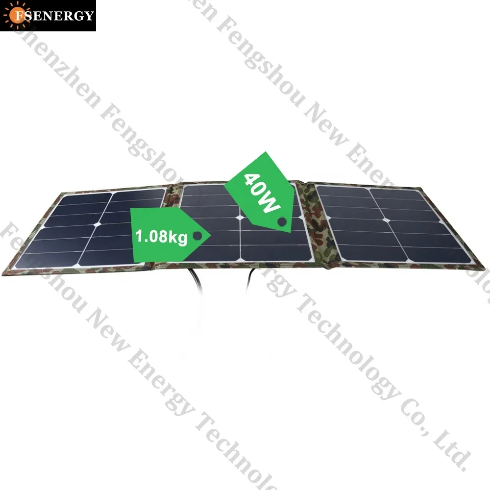 40W Folding Sunpower Mobile Solar Panel Monocrystalline Portable Solar Panels Laptop Charger for Outdoor Climbing Traveling