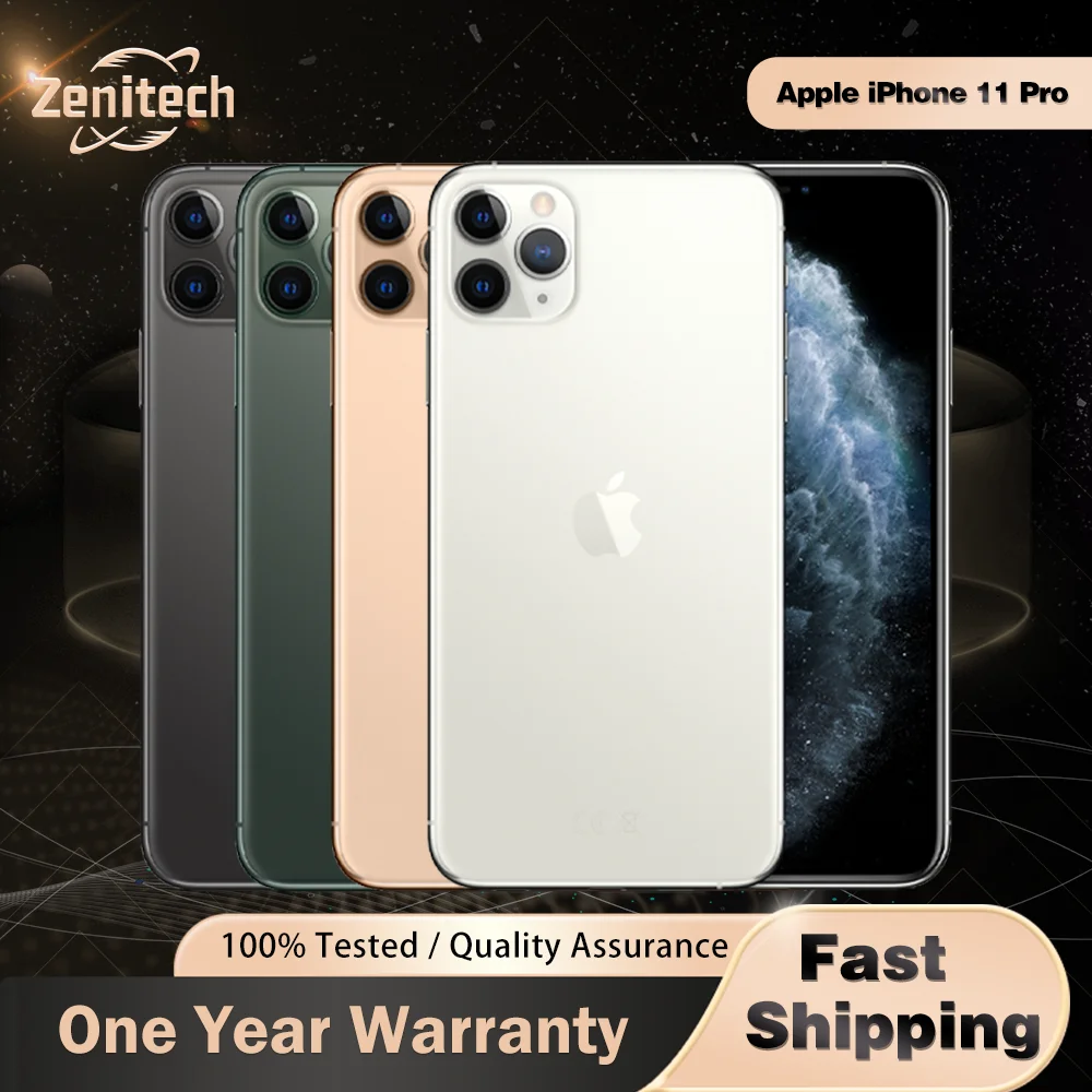 هاتف Apple iPhone 11 Pro 4G LTE الأصلي NFC 64/256/512GB معرف الوجه 5.8 "12MP 4K @ 60fps A13 Bionic Hexa-Core IOS 11 pro #1