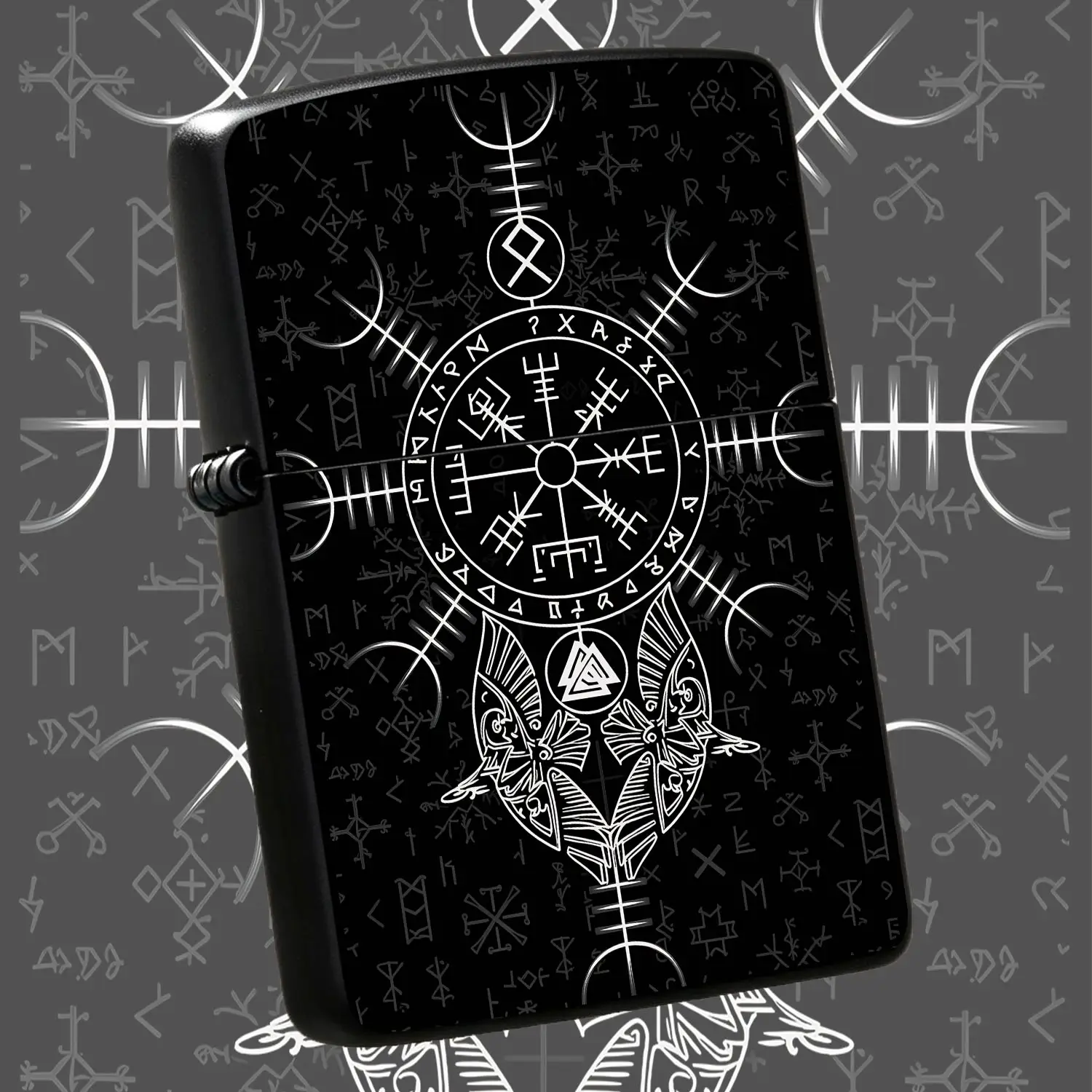Norse Viking Rune Totem Themed Lightweight Portable Igniter, Exotic Vintage Mythcool Decor Accessory, Practical Daily Carry Gear For Outdoor Travel Home Use, Unique Thoughtful Gift For Enthusiasts On Various Occasions A Humorou And Interest