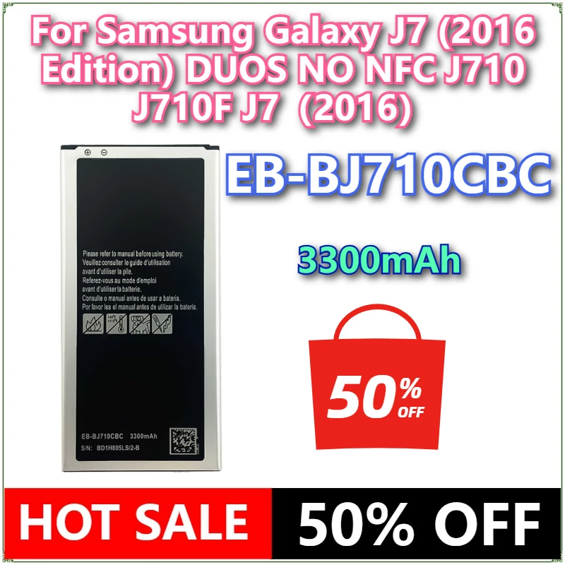 

Совершенно новый сменный аккумулятор для мобильного телефона EB-BJ710CBC 3300 мАч для Samsung Galaxy J7 (2016 Edition) DUOS NO NFC J710 J710F J7