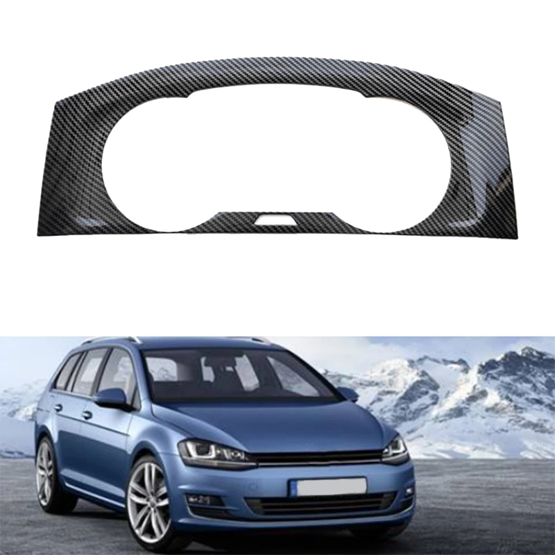 For 2014-2019 Golf MK7 MK7.5 ABS Carbon Fiber Interior Dashboard Meter Display Frame Cover