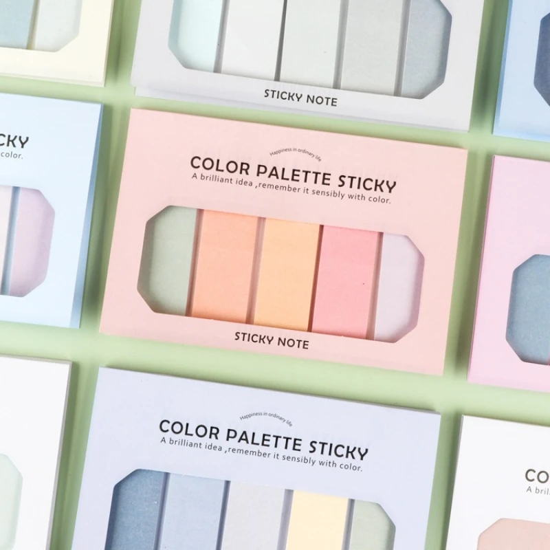 Kawai Stationery Wholesale Colorful Gradient Sticky Notes Small with Cover Times Stickers Lovely Memo Pad Office School Supplies