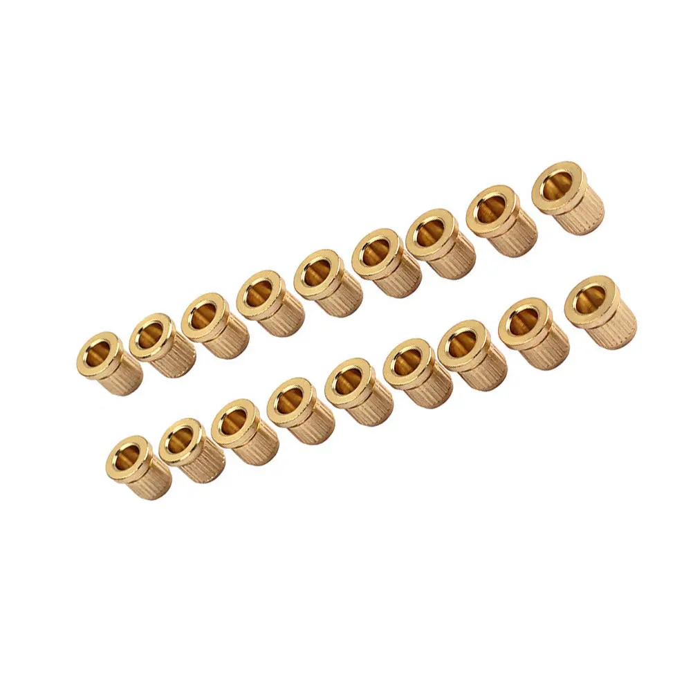 18Pcs Electric Guitar Metal String Ferrule Gold Replace Damaged Old Ferrules Mounting Set Enhance Sound Easy Play Accessory