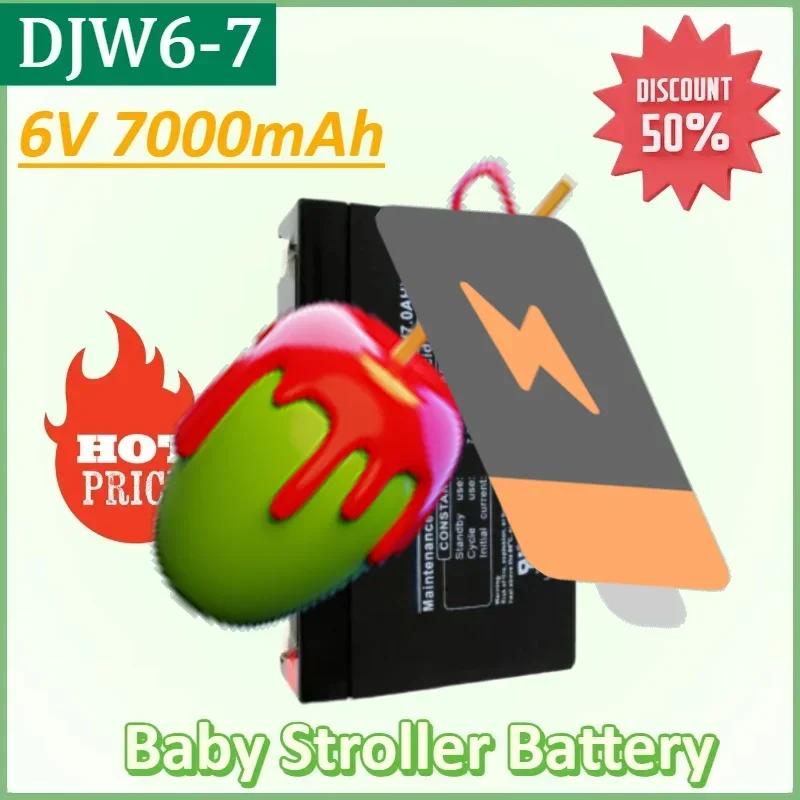 

DJW6-7 6V 7.0AH 7000mAh Storage Battery for Electric Vehicles 6V7AH Baby Stroller Battery for Children's Vehicles