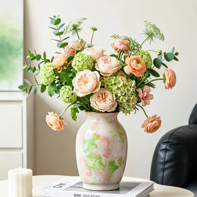 Hand Painted Ceramic Vase Modern Home Decoration Tabletop Porch Dining Table Ornament Decoration