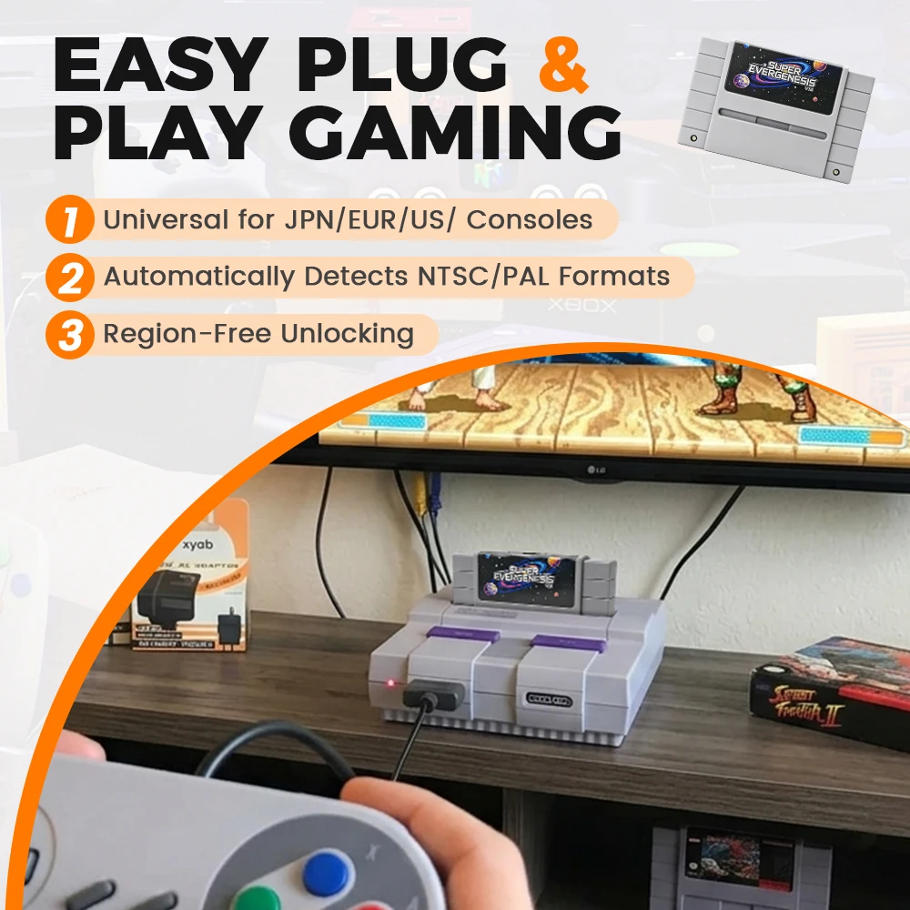 Nowa karta z grami OS V12 3000 w 1 SFC/SNES z kartą TF 8GB, Plug and Play, akcesoria do konsoli Nintendo SNES — zdjęcie produktu 4