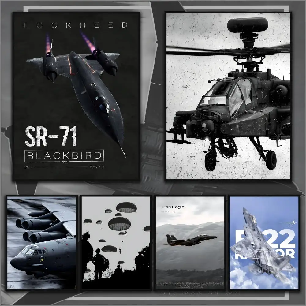 American fighter jets Poster HD Art Sticky Wall Waterproof Home Living Room Bedroom Bar Aesthetic Decoration