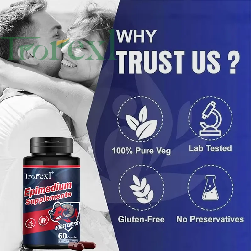 كبسولات الابيميديوم الطبيعية تعزز مكمل التحمل: تعزز القدرة على قوة الصباح (سر الصحة للرجال)