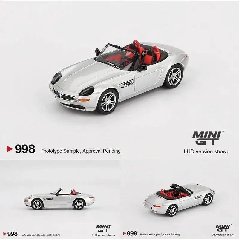 MINIGT 1:64 BMW Z8 Silver Diecast Car Model Hobby Collection Toys 998