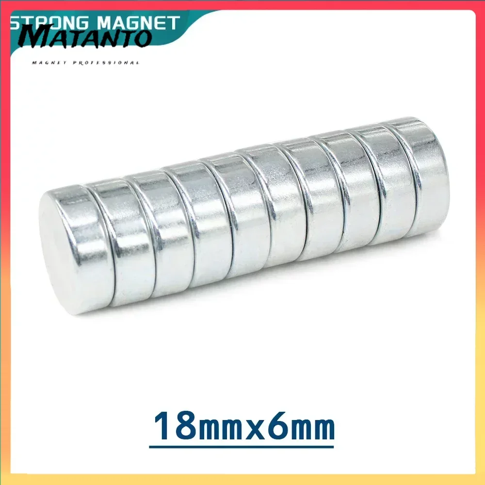 

18x6 Neodymium Disc Magnets 18x6mm Thick Cylinder Search Magnet Strong 18mx6 Round Permanent Neodymium Magnets