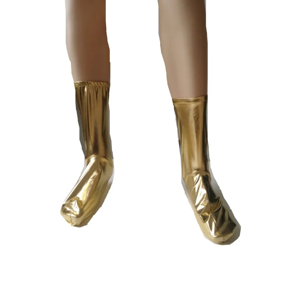 เซ็กซี่ผู้หญิง Shiny Metallic Spandex ถุงน่องสั้น Unisex ชุดคอสเพลย์ผู้หญิงปาร์ตี้ถุงน่อง