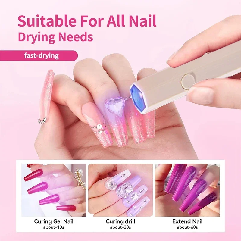 Mini UV Light Cure Nails Lamp For Gel Nails LED Nail Lamp For Gel Polish Manicure USB Nail Dryer For Fast Curing