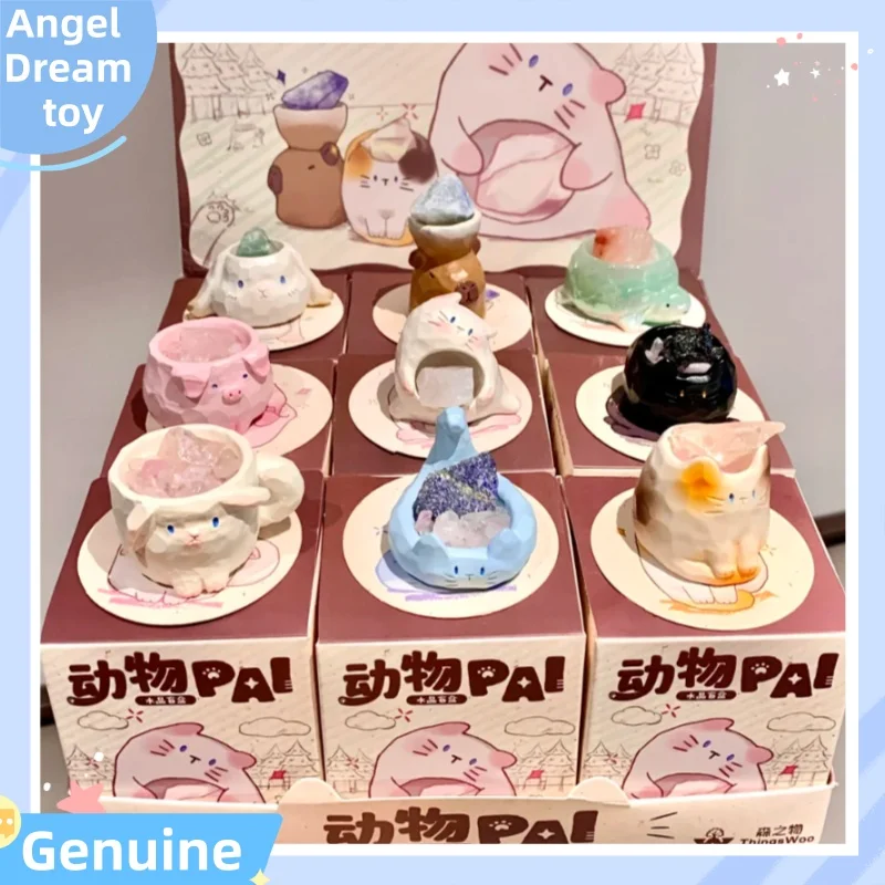 

Новая оригинальная мини-животное Pal Crystal Blind Box, оригинальный камень, маленькая фасоль, милое украшение для рабочего стола, креативный минеральный подарок для девочки