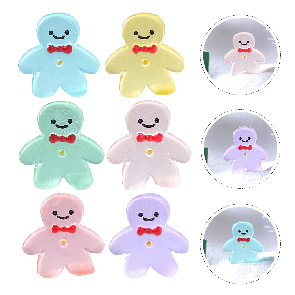 

30 Pcs Glow-in-the-dark Christmas Decoration Playset Accessories Gingerbread Man Toy Statue Desk