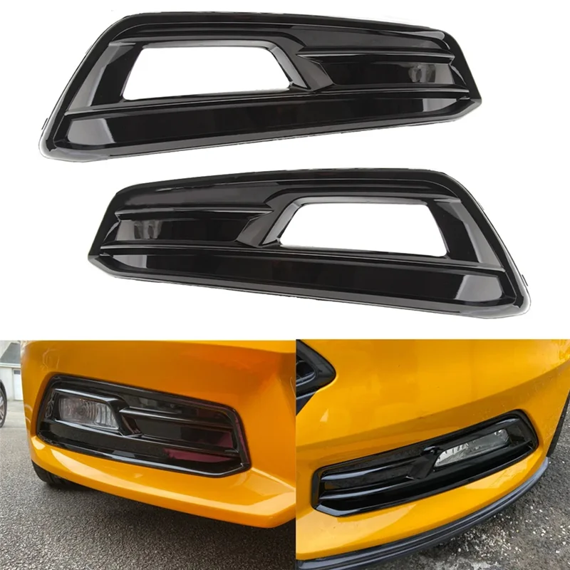 

1 Pair Front Bumper Grille Fog Light Cover Trim Foglights Headlights Frame Black Automotive Supplies For Ford Focus ST 2015-2018