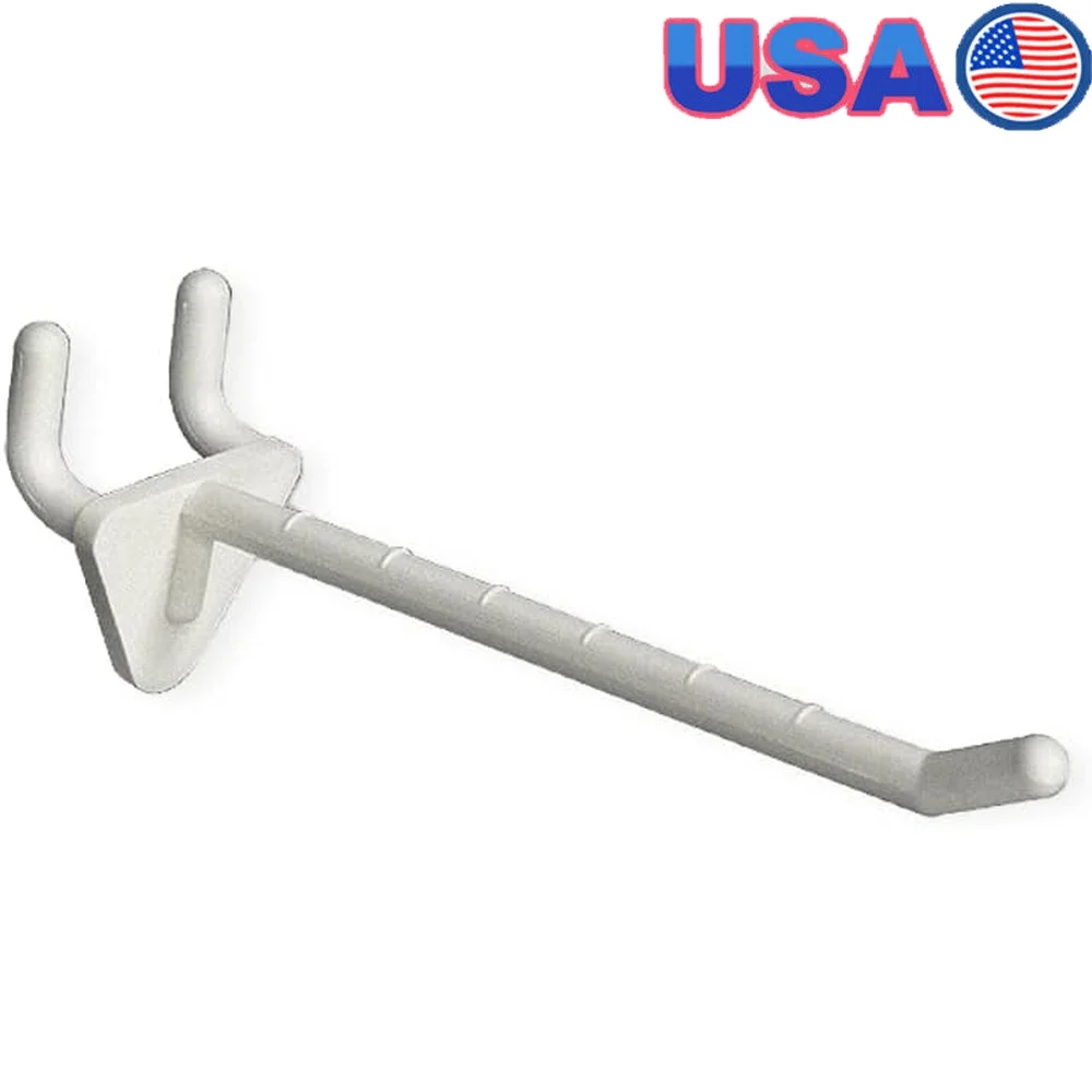

4 Inch Plastic Wall Mount Hooks 50 Pack Durable White Plastic Hanging Solution Home Office Organization