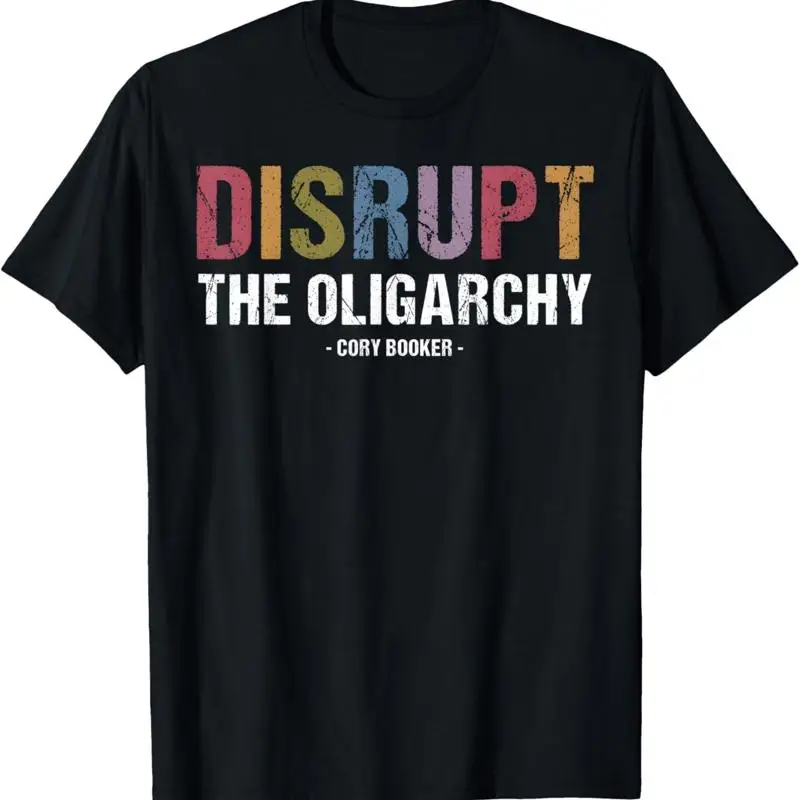 تي شيرت Disrupt the Oligarchy Cory Booker Resist #1