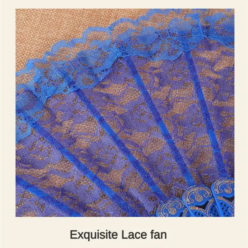 1/2PCS Lace Folding Fan Easy Folding Retro Pattern Widely Used Lightweight And Durable Dance Props Retro Folding Fan