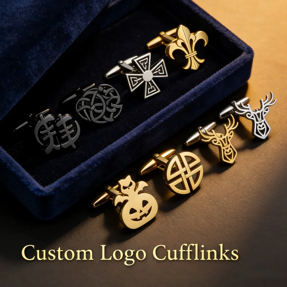 New Custom Logo Image Cufflinks Stainless Steel Suit Shirt Custom Cufflinks Personalized Jewelry Weddings Custom Gifts