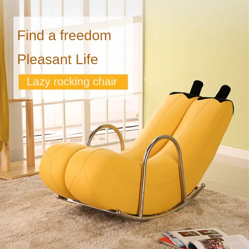 

Creative Single Lazy Sofa Banana Living Room Lounge Chair Rocking Chair Personality Lovely Bedroom Modern Family Sofa Furniture