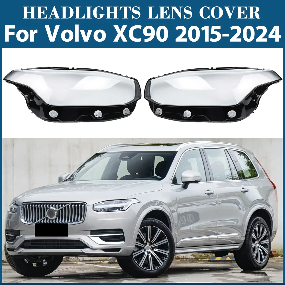 Für Volvo XC90 2015-2024 Vordere Scheinwerferabdeckung Scheinwerfergehäuse Transparente Linse Ersatz für Original-Lampenschirm Plexiglas