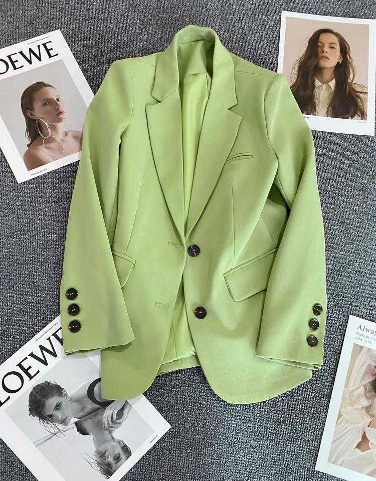 Spring Korean Womens Suit Jackets Chic Casual Blazer Coats Office Fashion Basic Business Outerwears Moms Loose Oversize Blazers