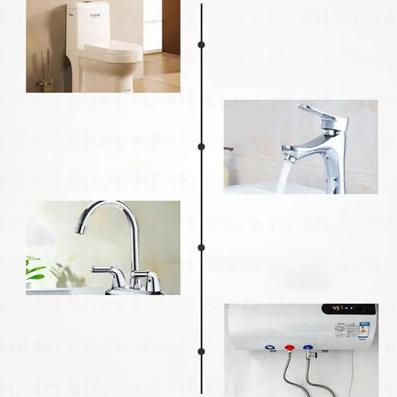Água Tecida Encanamento Mangueira, 304 Aço Inoxidável, Bacia e WC, Aquecedor de Banheiro Conectar, Tubos Ondulados com Chave, Encanamento, 1/2\