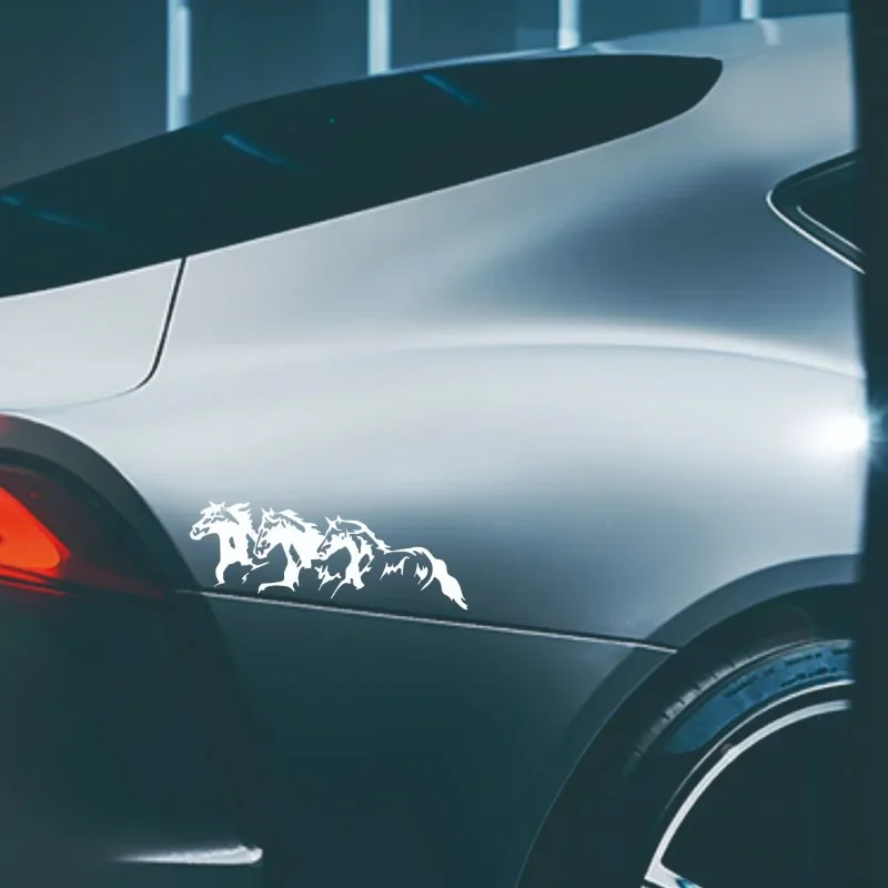 ملصق سيارة من الفينيل على شكل خيول الجري مقاوم للماء ورائع وقابل للإزالة وملصقات سيارات ذاتية اللصق #3