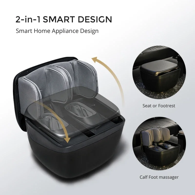 

2-in-1 Foot & Leg Massage Machine, Foot Sole Massager, Fully Wrapped with Airbags, Hot Compress, Kneading and Leg Beauty Device