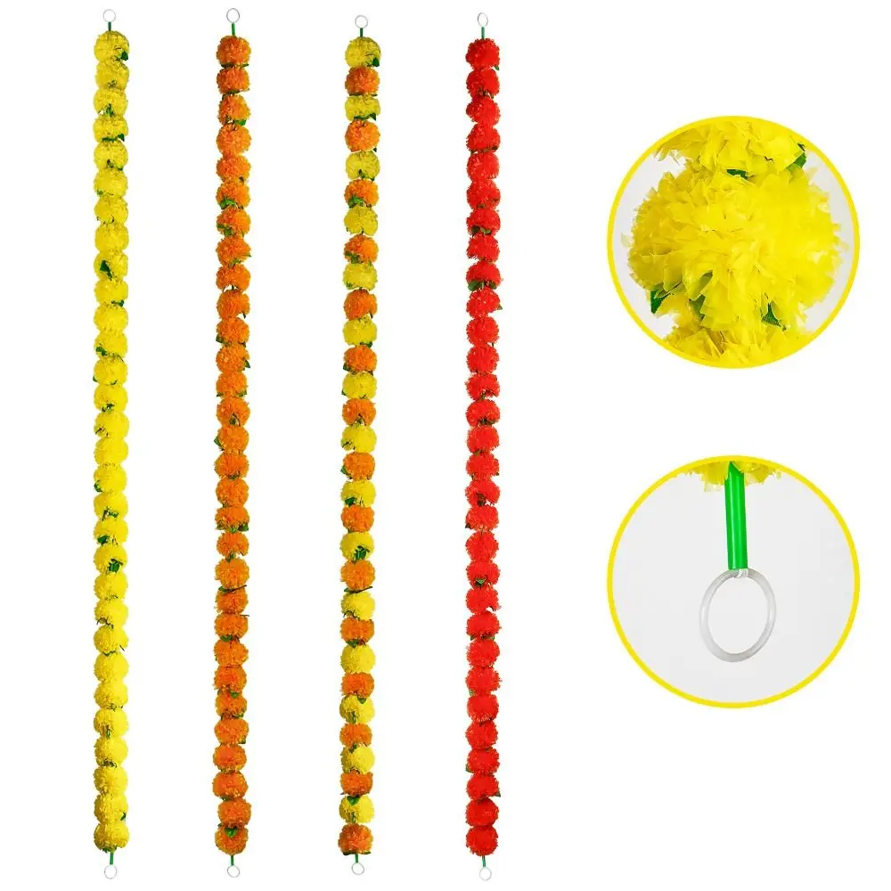 140-160 سنتيمتر القطيفة جارلاند زهرة النمط الهندي مهرجان إكليل زخرفة نبات صناعي أكاليل الزفاف الاصطناعي