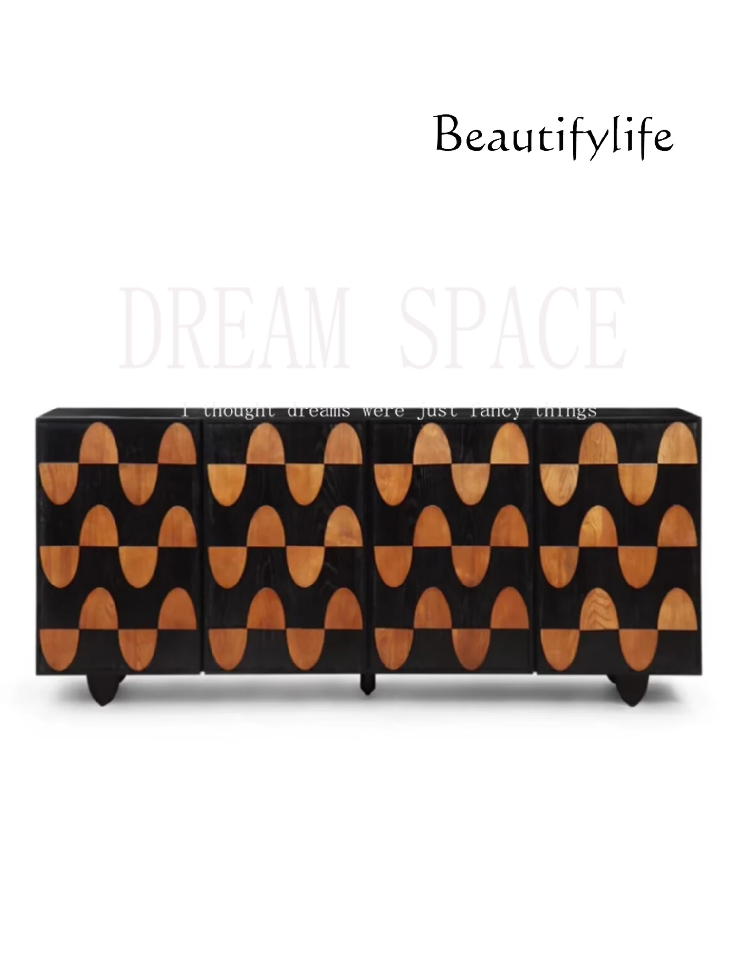 

Medieval solid wood art dining side cabinet designer living room locker American entry porch cabinet household