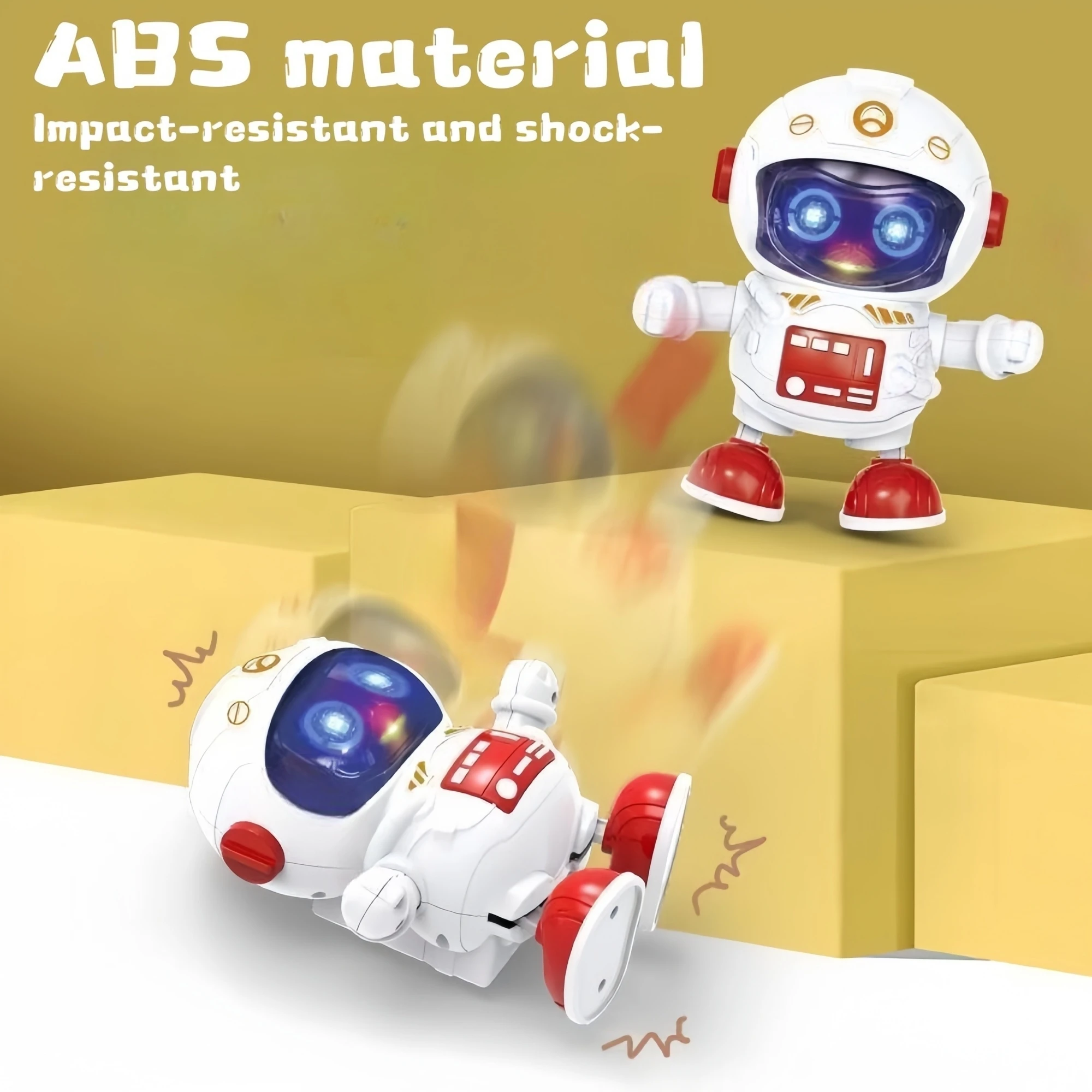 Jouet robot musical interactif avec corps mobile et yeux expressifs – Machine à danser durable alimentée par batterie