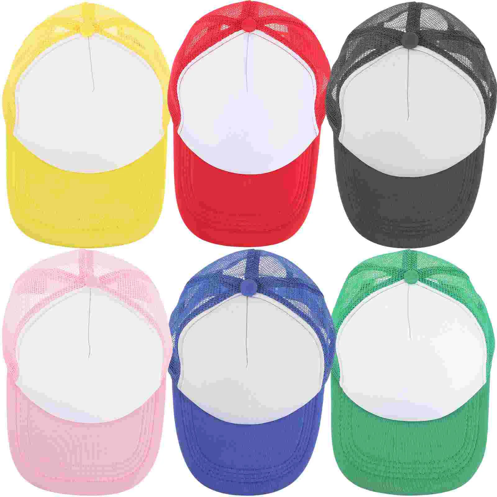 

6 Pcs Sublimation Baseball Caps for Heat Transfer Sun Visor Hat Blank Hats Bulk Polyester (polyester Fiber) Man